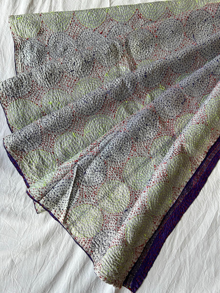 Qantas Silk Stole Violet x Ivory htm150513