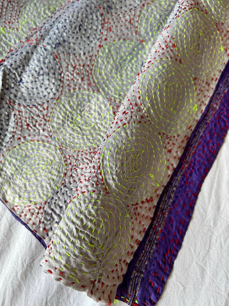 Qantas Silk Stole Violet x Ivory htm150513