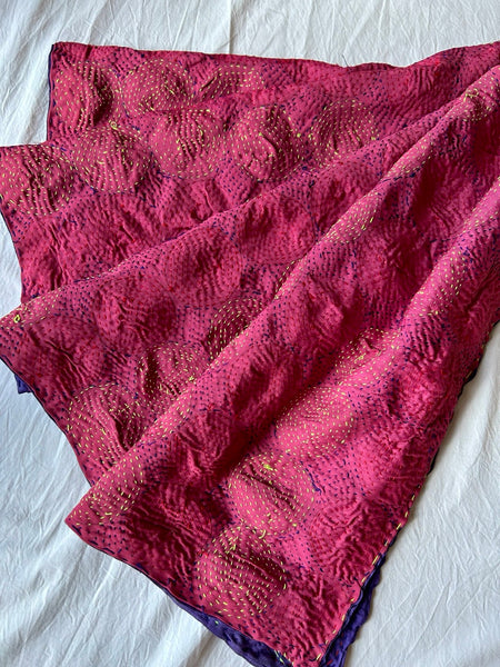 Qantas Silk Stole Violet x Ivory htm150513