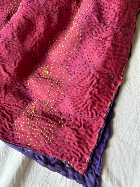 Qantas Silk Stole Violet x Ivory htm150513