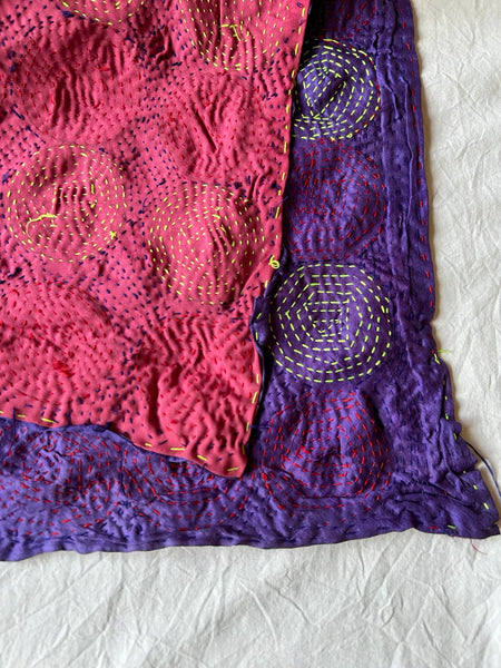Qantas Silk Stole Violet x Ivory htm150513