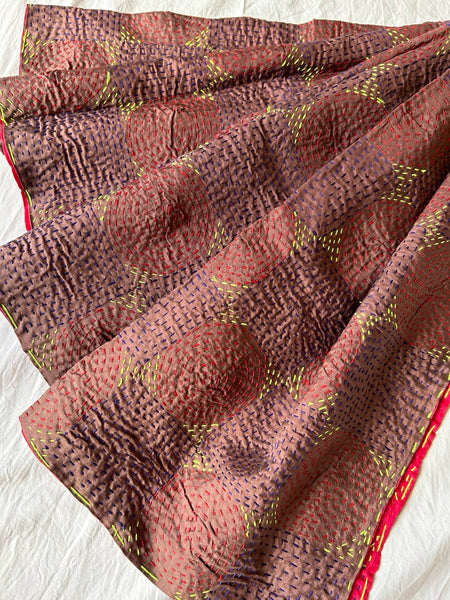 Qantas Silk Stole Violet x Ivory htm150513