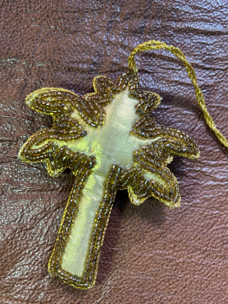 Glitter Ornament Palm Tree Lime Green htm150500