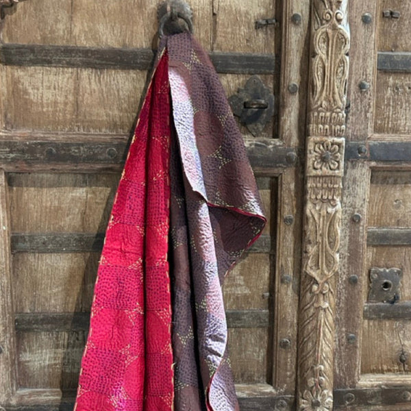 Qantas Silk Stole Violet x Ivory htm150513