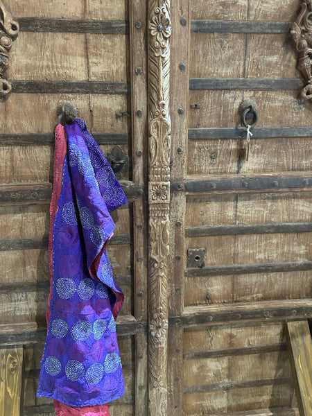 Qantas Silk Stole Violet x Ivory htm150513