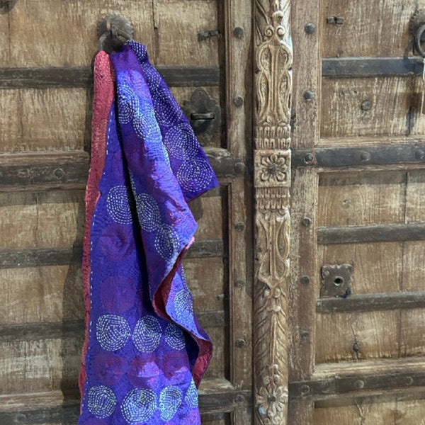 Qantas Silk Stole Violet x Ivory htm150513
