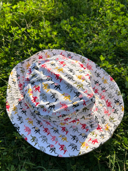 Indian Cotton Kids Reversible Hat/Colorful Elephant thm150272