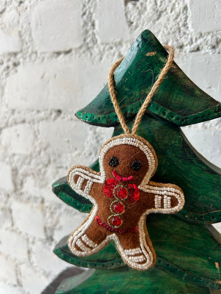 ハンドメイド フェルトオーナメント　ジンジャーマン／ブラウン htm150559