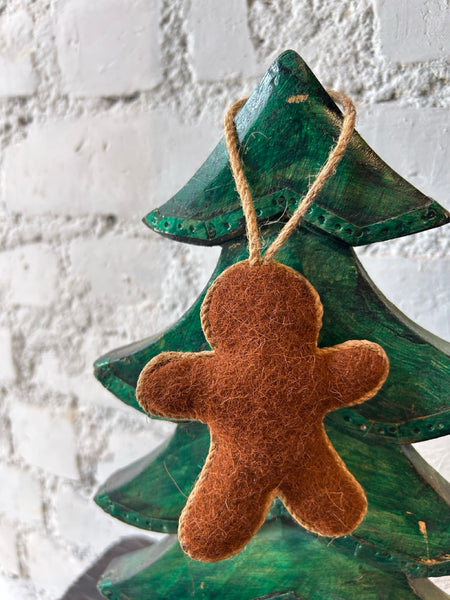 ハンドメイド フェルトオーナメント　ジンジャーマン／ブラウン htm150559