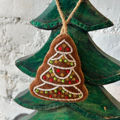 ハンドメイド フェルトオーナメント　ツリー／ブラウン htm150559