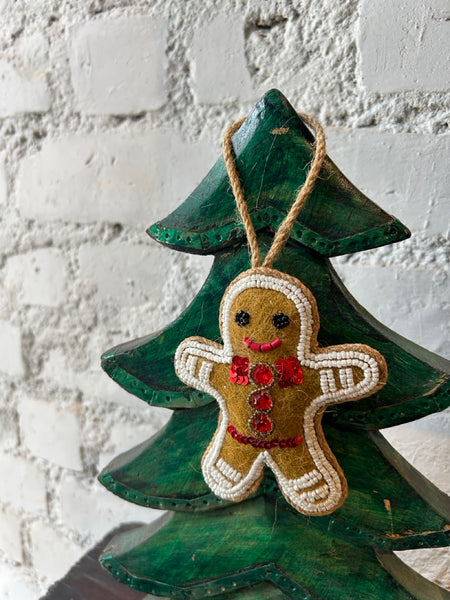 ハンドメイド フェルトオーナメント　ジンジャーマン／モカ htm150559