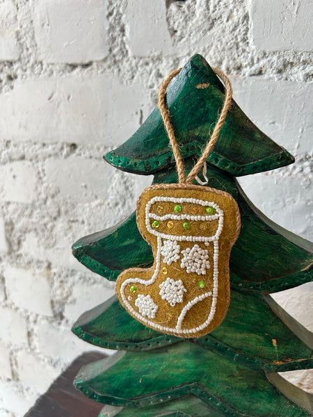 ハンドメイド フェルトオーナメント　ブーツ／モカ htm150559