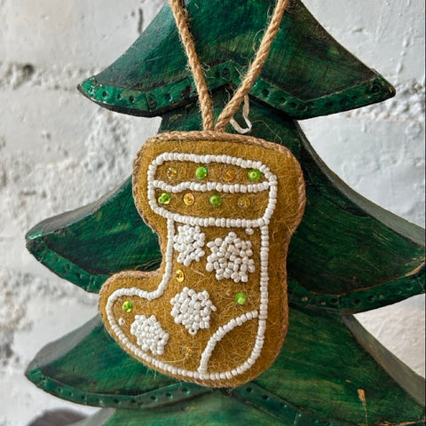 ハンドメイド フェルトオーナメント　ブーツ／モカ htm150559