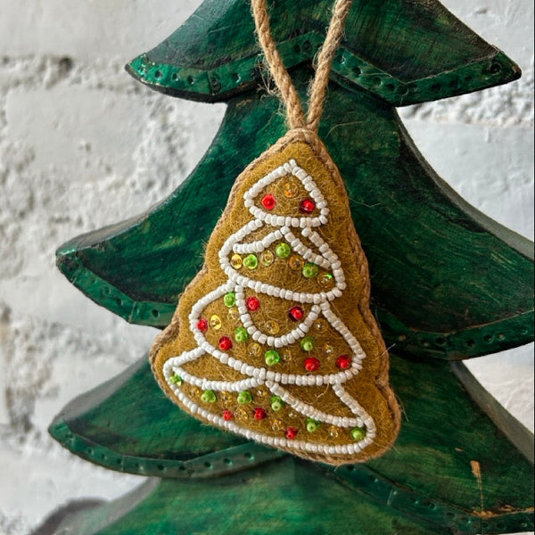 ハンドメイド フェルトオーナメント　ツリー／モカ htm150559