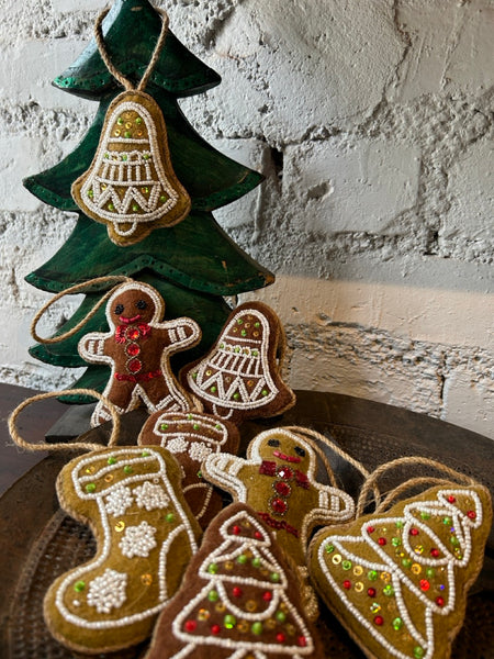 ハンドメイド フェルトオーナメント　ジンジャーマン／ブラウン htm150559