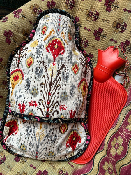 湯たんぽと湯たんぽカバーセット　タペストリー柄 　htm150413