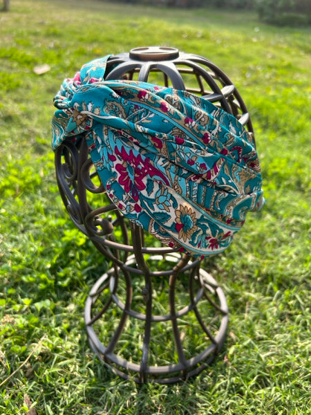 サリー生地のレトロヘアバンド　ピーコックペイズリー　htm150558