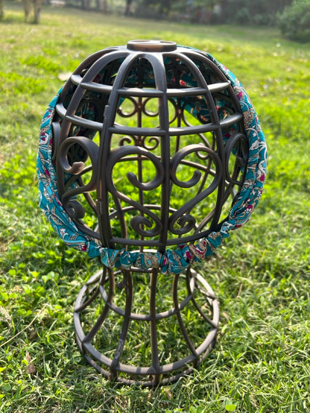 サリー生地のレトロヘアバンド　ピーコックペイズリー　htm150558