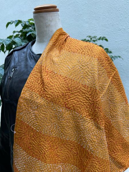 カンタストール　シルク　レッドボーダーxオレンジ htm150563