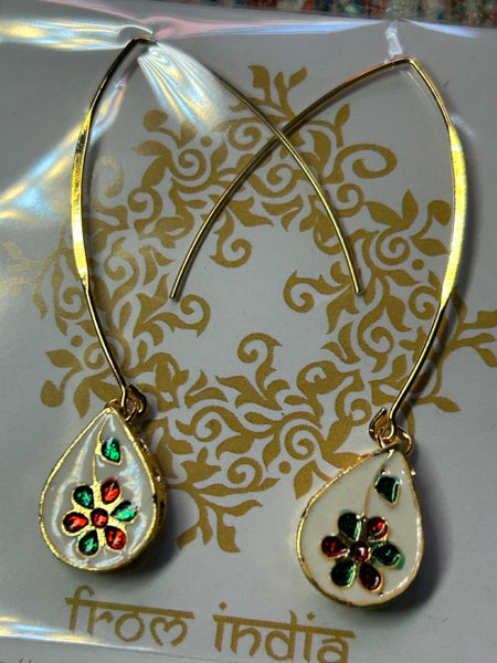 ジュエリードロップピアス／七宝焼き　htm150348
