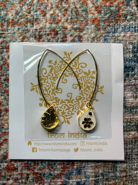 ジュエリードロップピアス／七宝焼き　htm150348