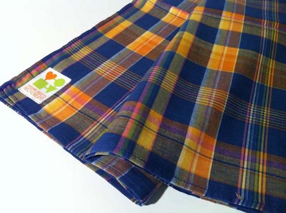 Indian-born Furoshiki Check Blue htm150033