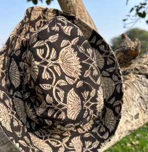 Indian cotton adult reversible hat/sankaku thm150271