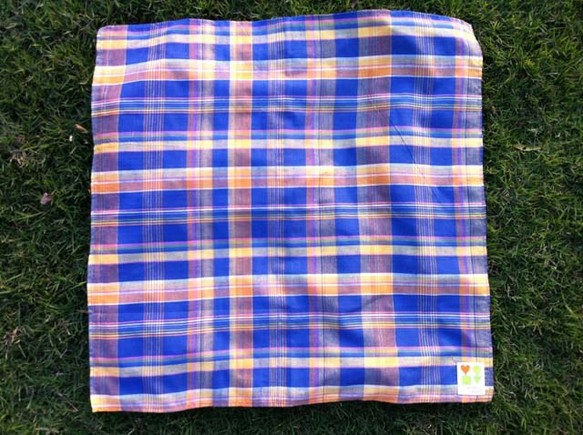 Indian-born Furoshiki Check Blue htm150033