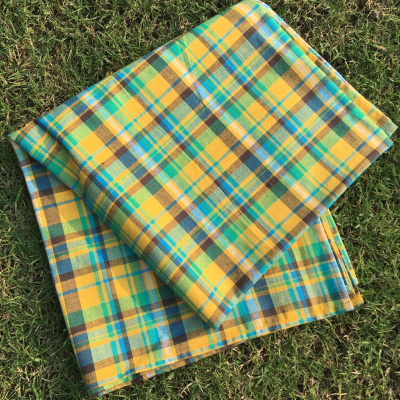 Indian-born Furoshiki Check/Mango Yellow htm150033