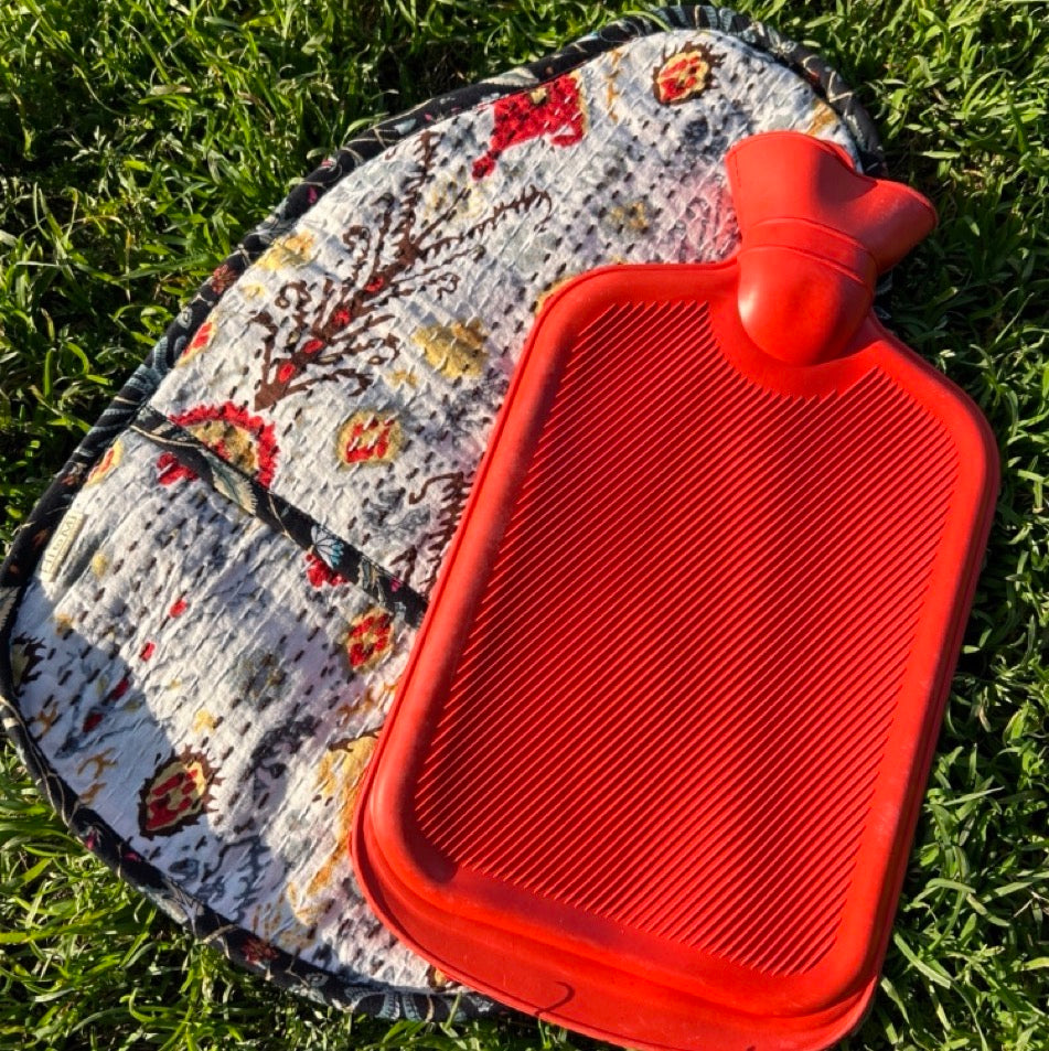 湯たんぽと湯たんぽカバーセット　タペストリー柄 　htm150413