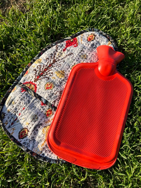 湯たんぽと湯たんぽカバーセット　タペストリー柄 　htm150413